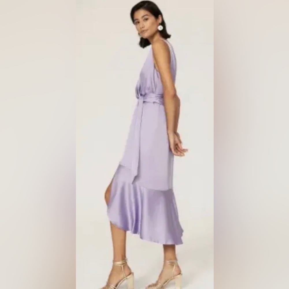 ****SOLD****JONATHAN SIMKHAI Mia fluid satin sleeveless formal midi dress l - Picture 13 of 14
